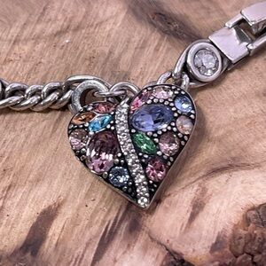 Brighton Heart Bracelet with multi colored stones Trust Your Journey Heart